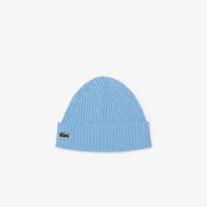 Lacoste Mens Ribbed Wool Beanie
