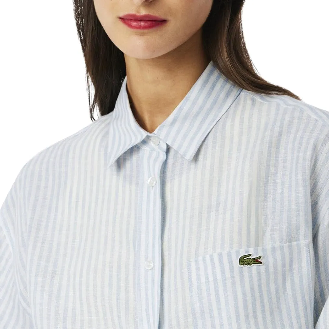 Lacoste Women's Oversized Striped Linen Shirt