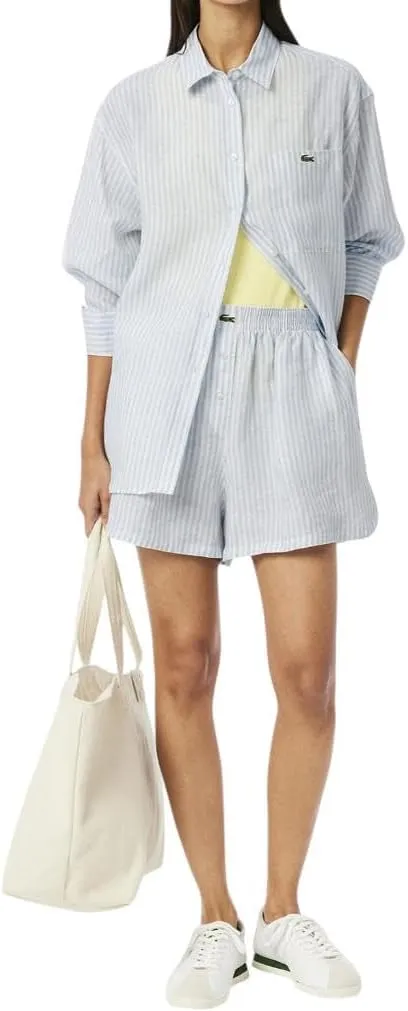 Lacoste Women's Oversized Striped Linen Shirt