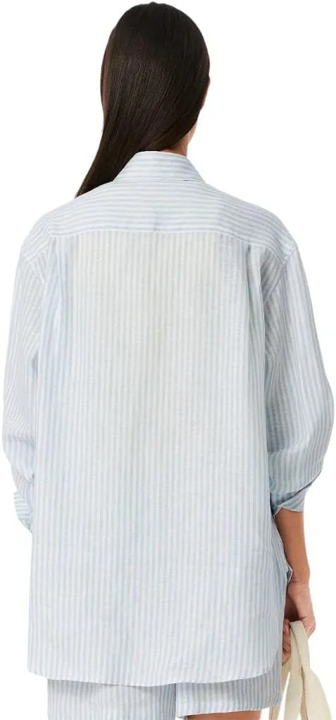 Lacoste Women's Oversized Striped Linen Shirt