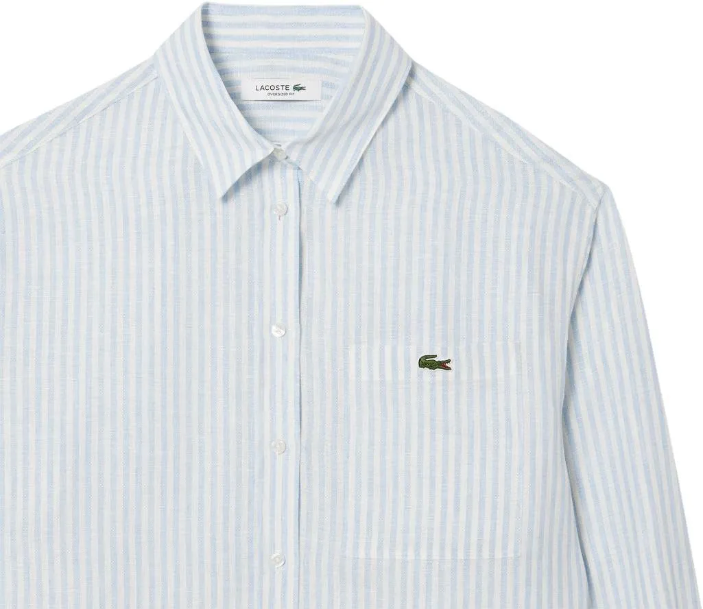Lacoste Women's Oversized Striped Linen Shirt