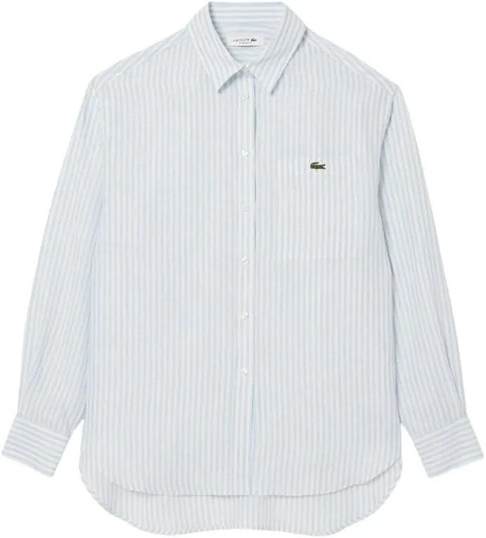 Lacoste Women's Oversized Striped Linen Shirt