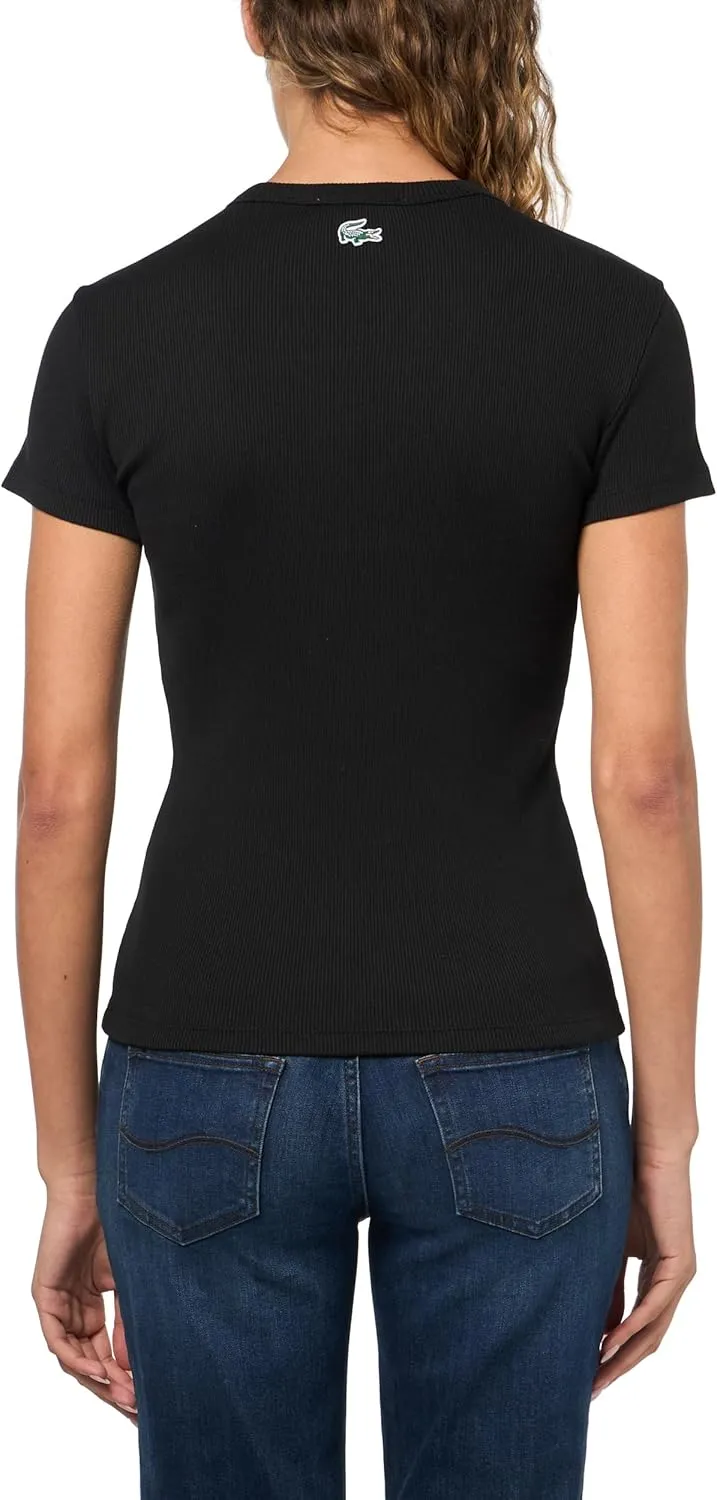 Lacoste Women's Slim Fit Ribbed T-Shirt