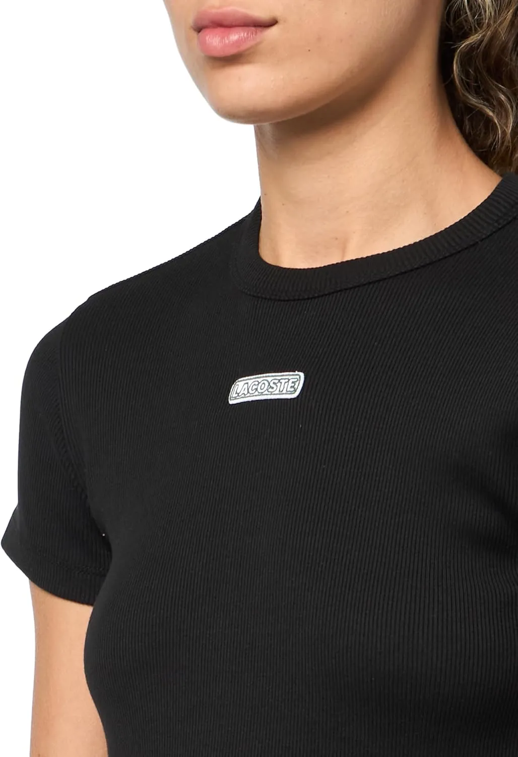 Lacoste Women's Slim Fit Ribbed T-Shirt