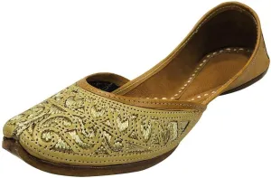 Ladies Cream Zari Work Punjabi Jutti Ethnic Mojari Handmade Designer Khussa Shoes