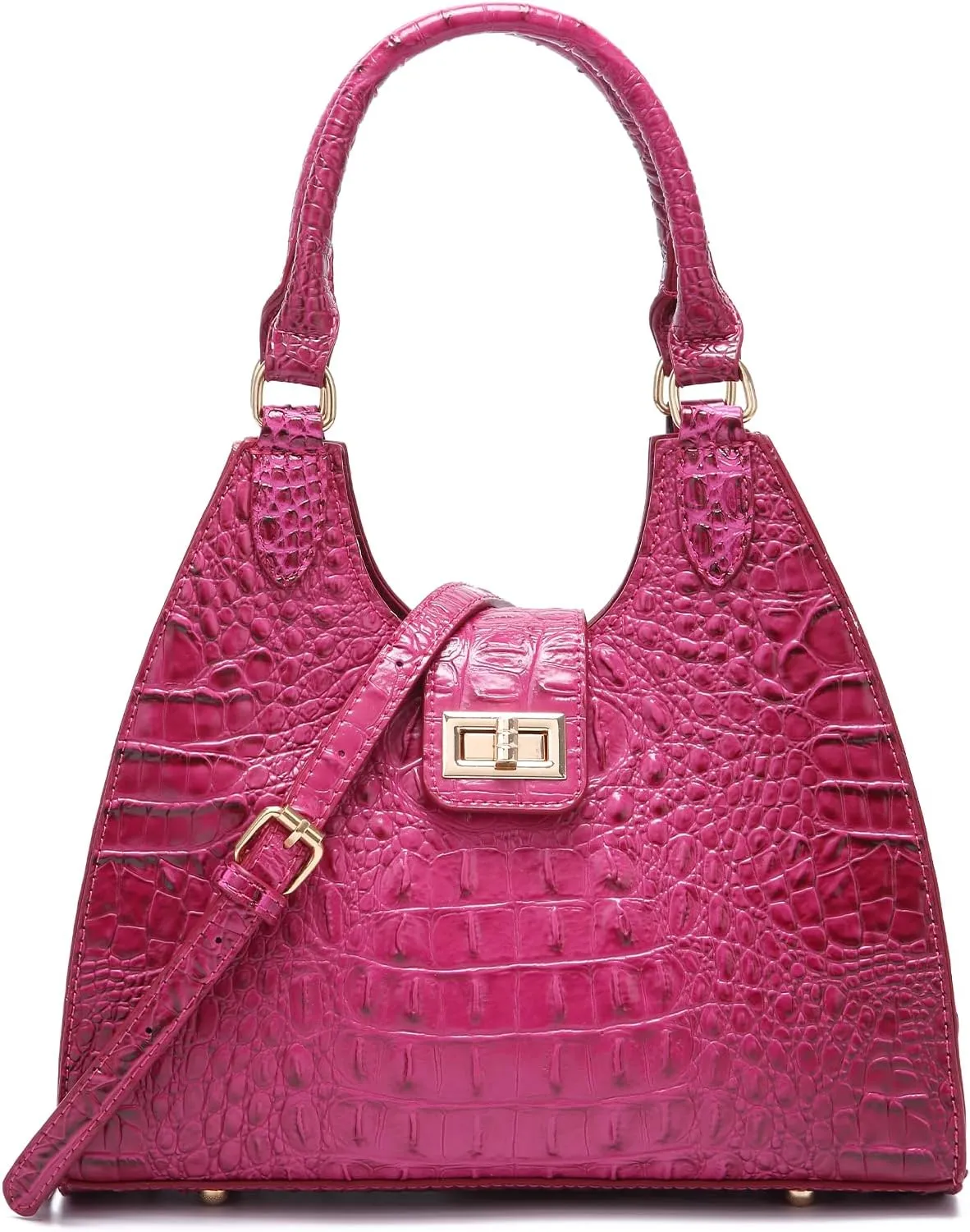 Ladies Tote Leather Bags for Women Crocodile Embossed Zipper Satchel Purse Classy Compartments Crossbody bag