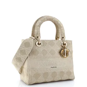 Lady D-Lite Bag Cannage Embroidered Canvas Medium