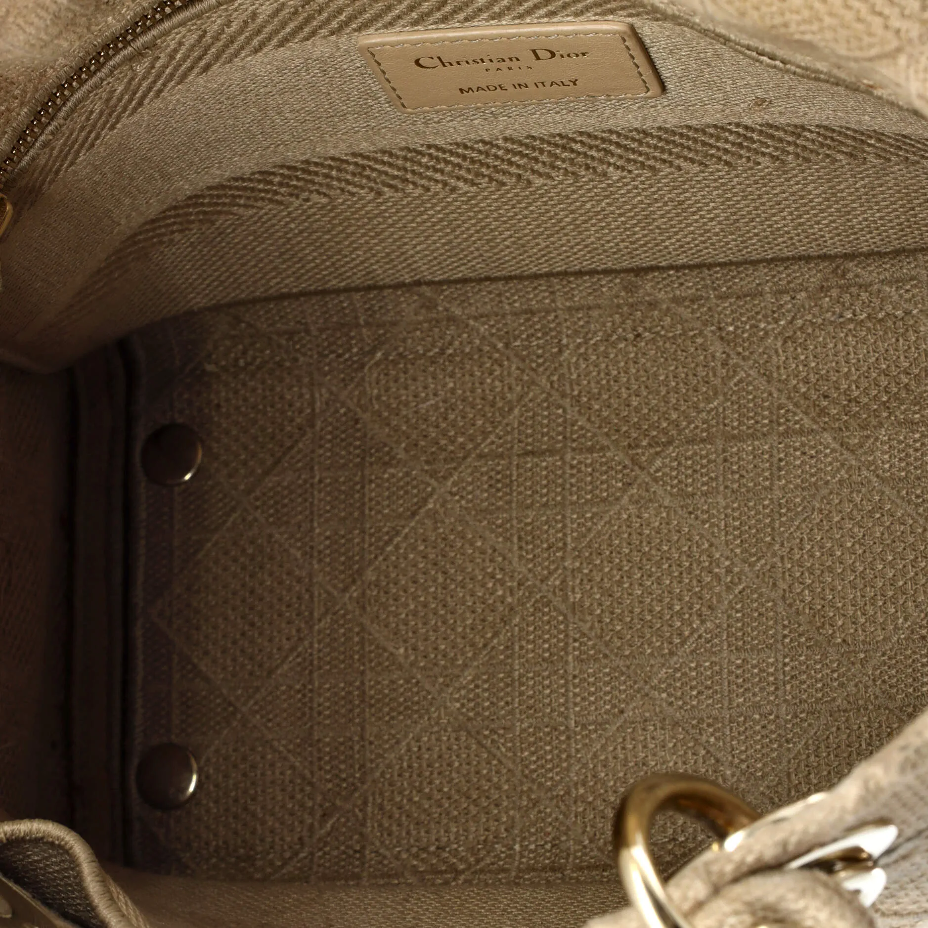 Lady D-Lite Bag Cannage Embroidered Canvas Medium