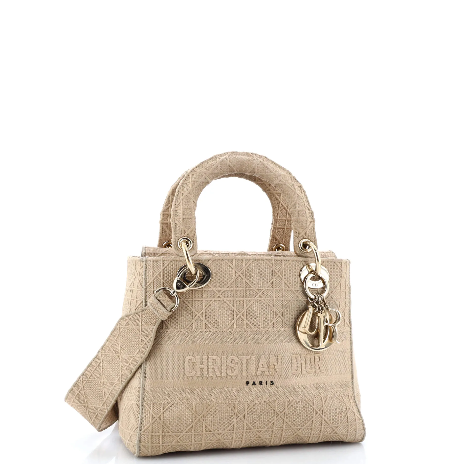 Lady D-Lite Bag Cannage Embroidered Canvas Medium