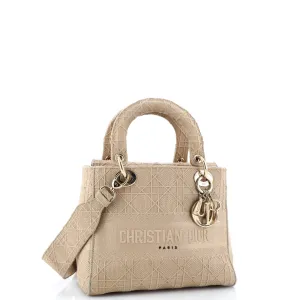 Lady D-Lite Bag Cannage Embroidered Canvas Medium