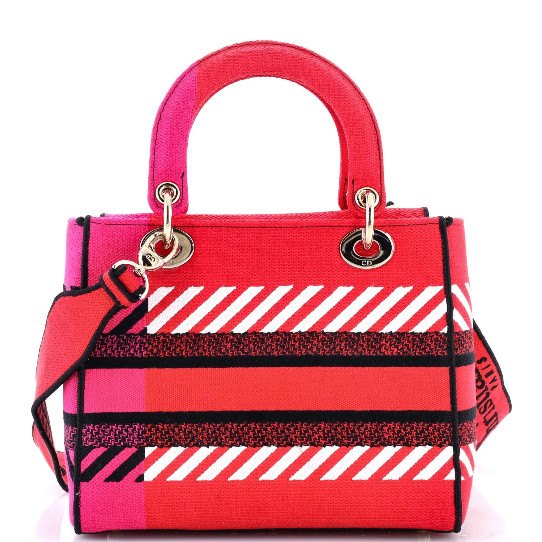 Lady D-Lite Bag Embroidered Canvas Medium