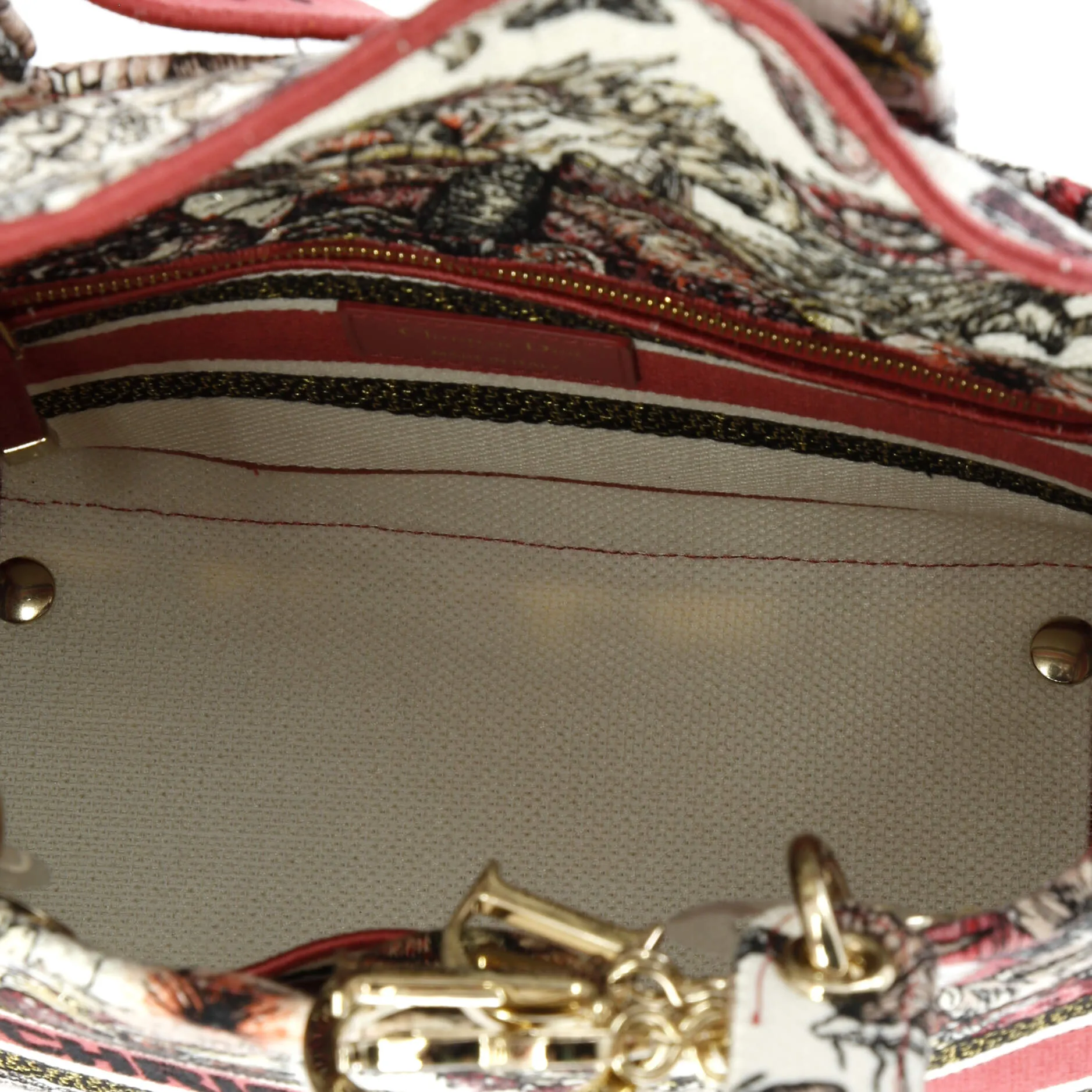 Lady D-Lite Bag Embroidered Canvas Medium
