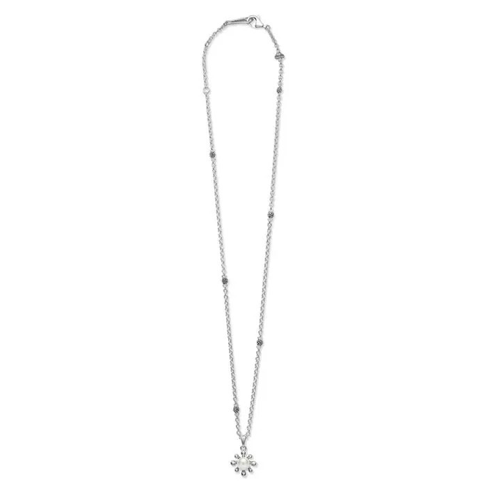 LAGOS Luna Fleur Pearl Pendant Necklace in Sterling Silver