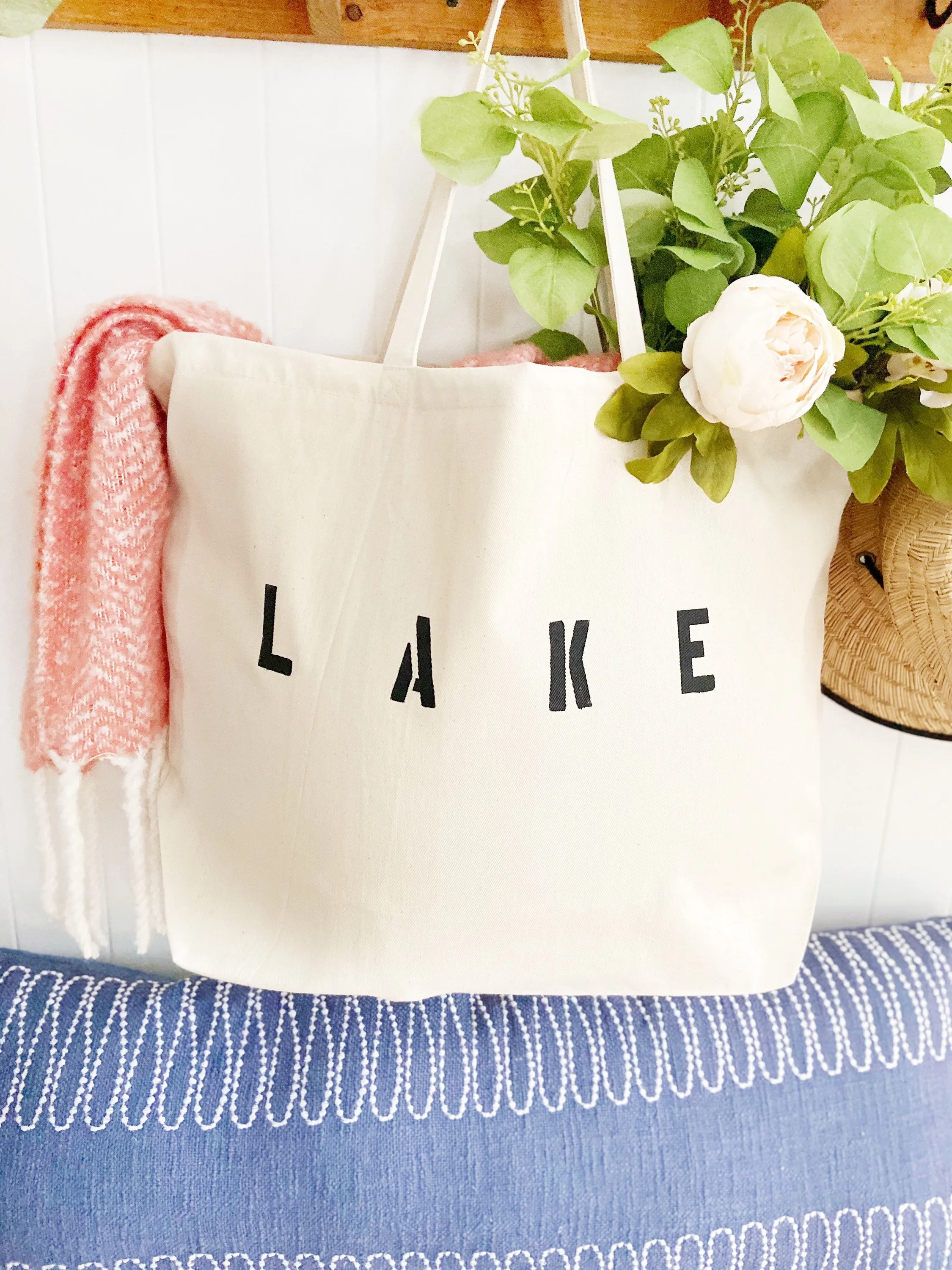 LAKE over sized canvas tote