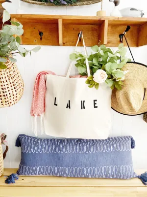 LAKE over sized canvas tote