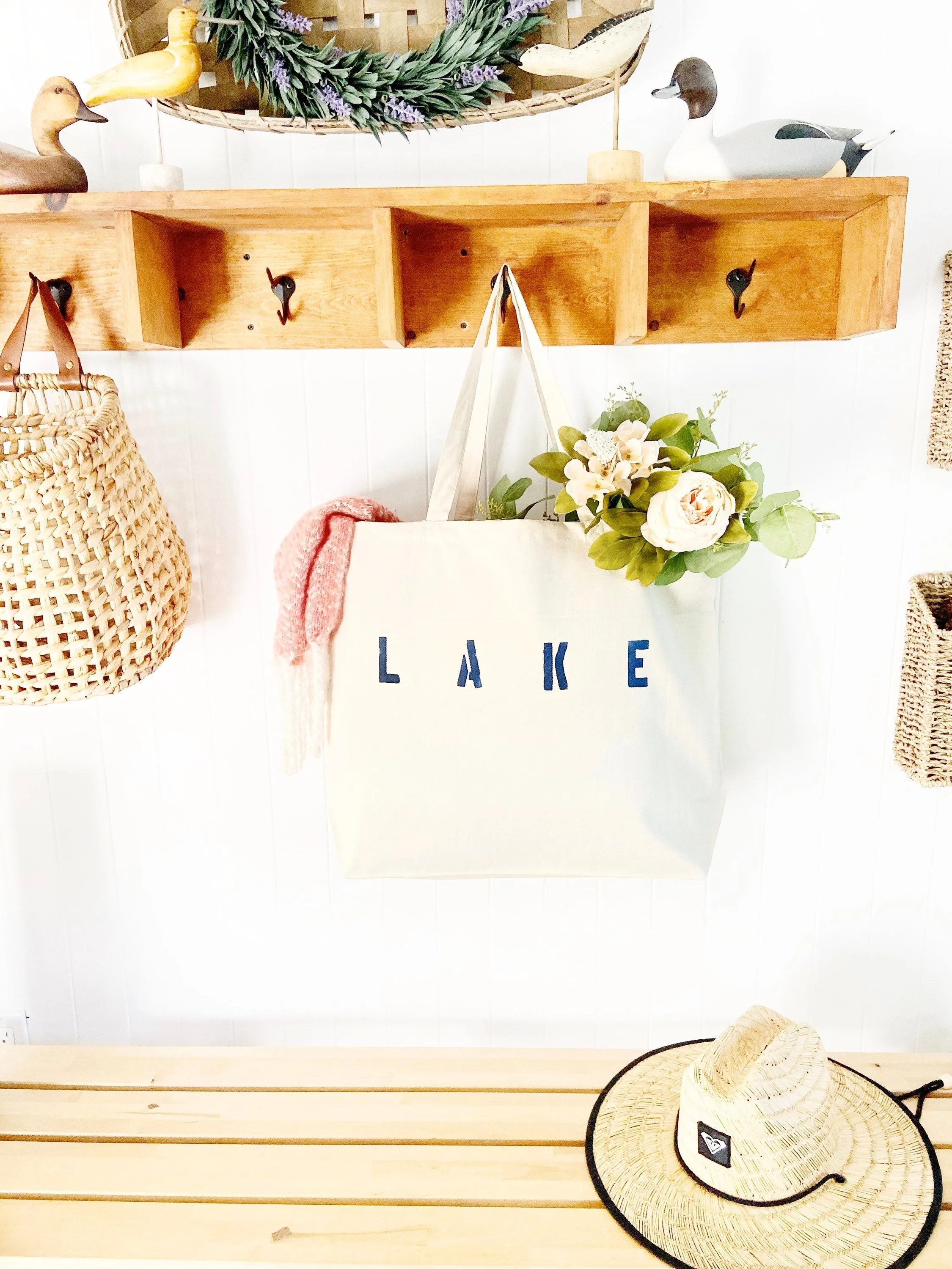 LAKE over sized canvas tote