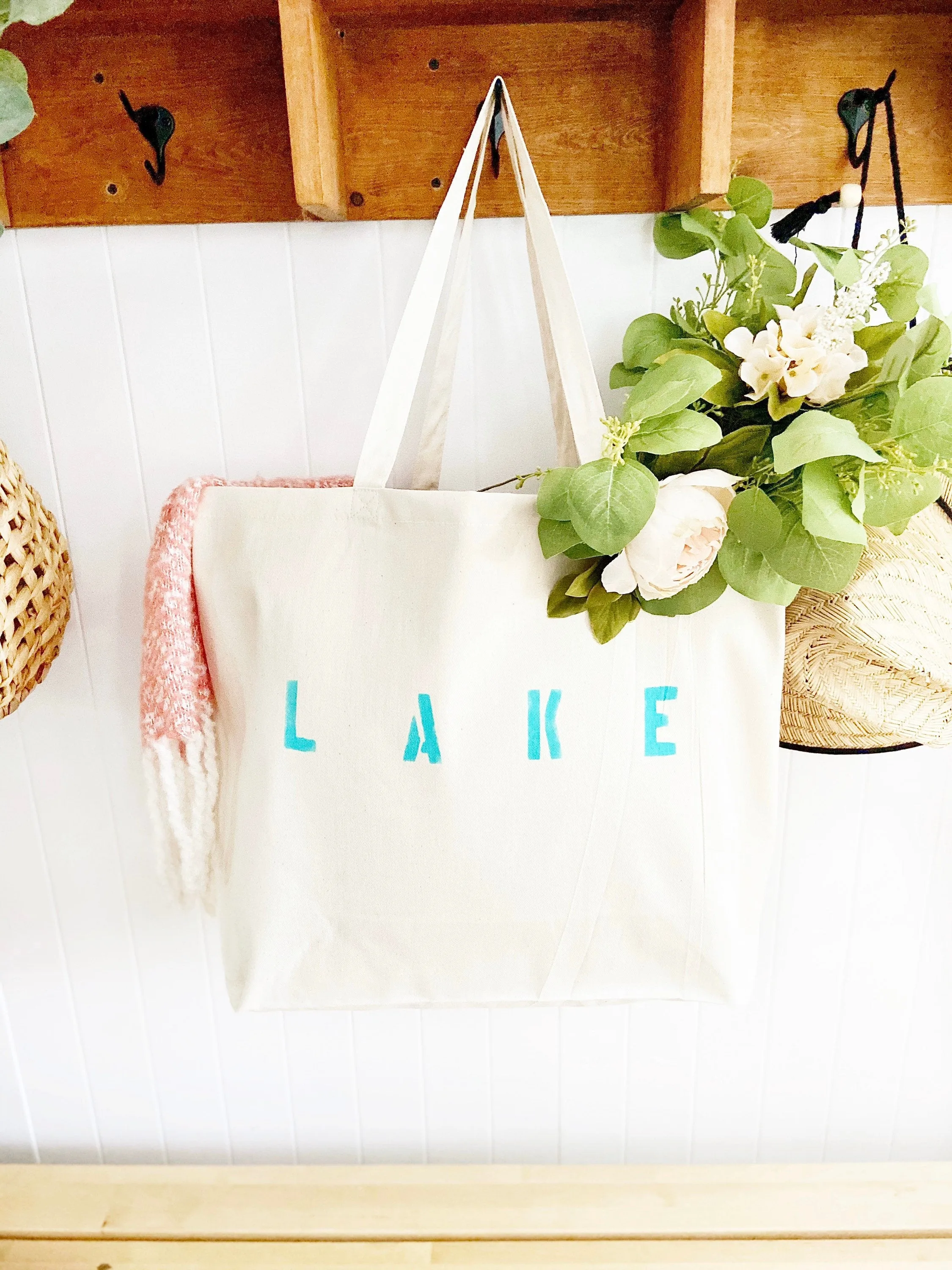LAKE over sized canvas tote
