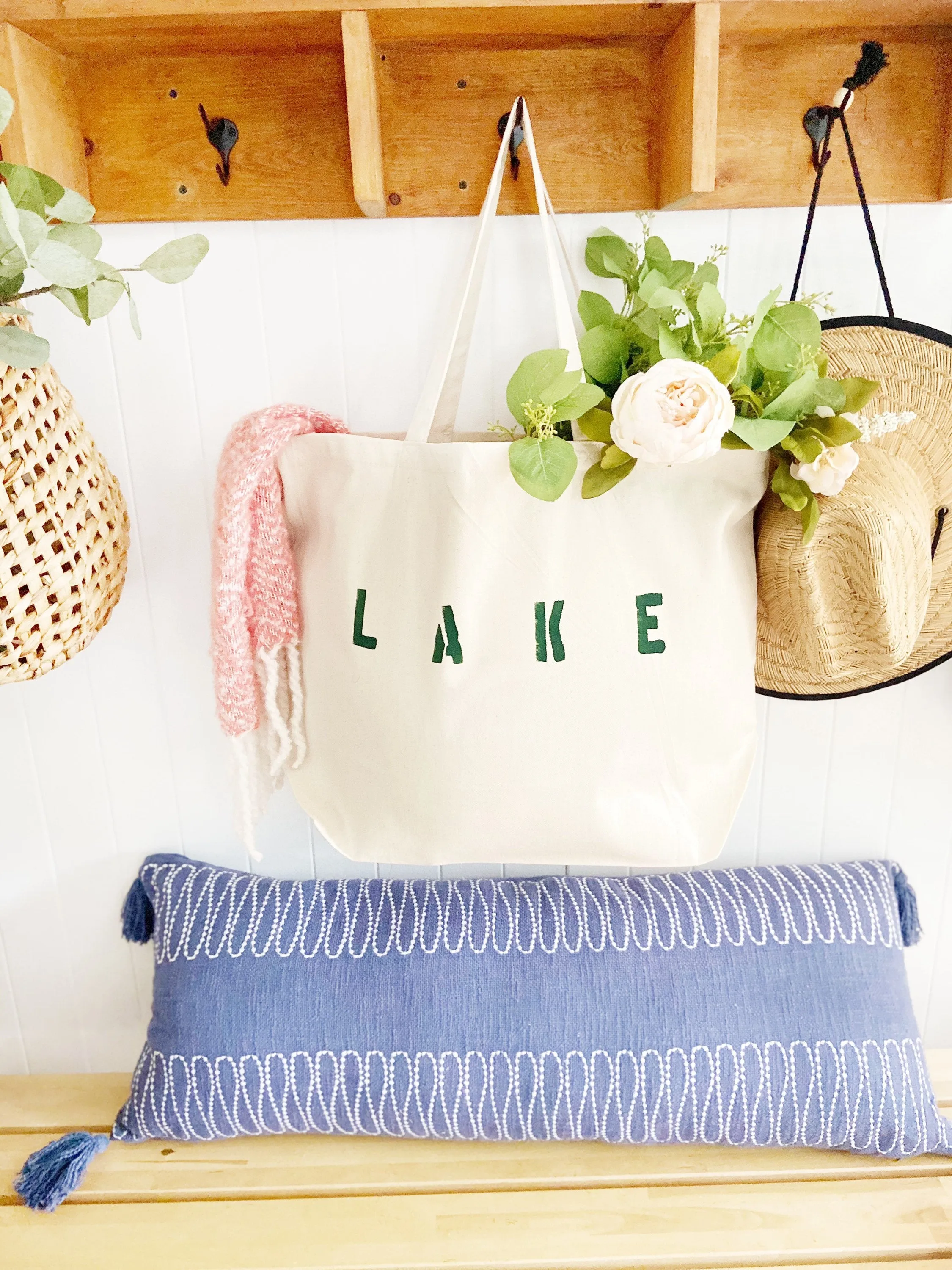 LAKE over sized canvas tote