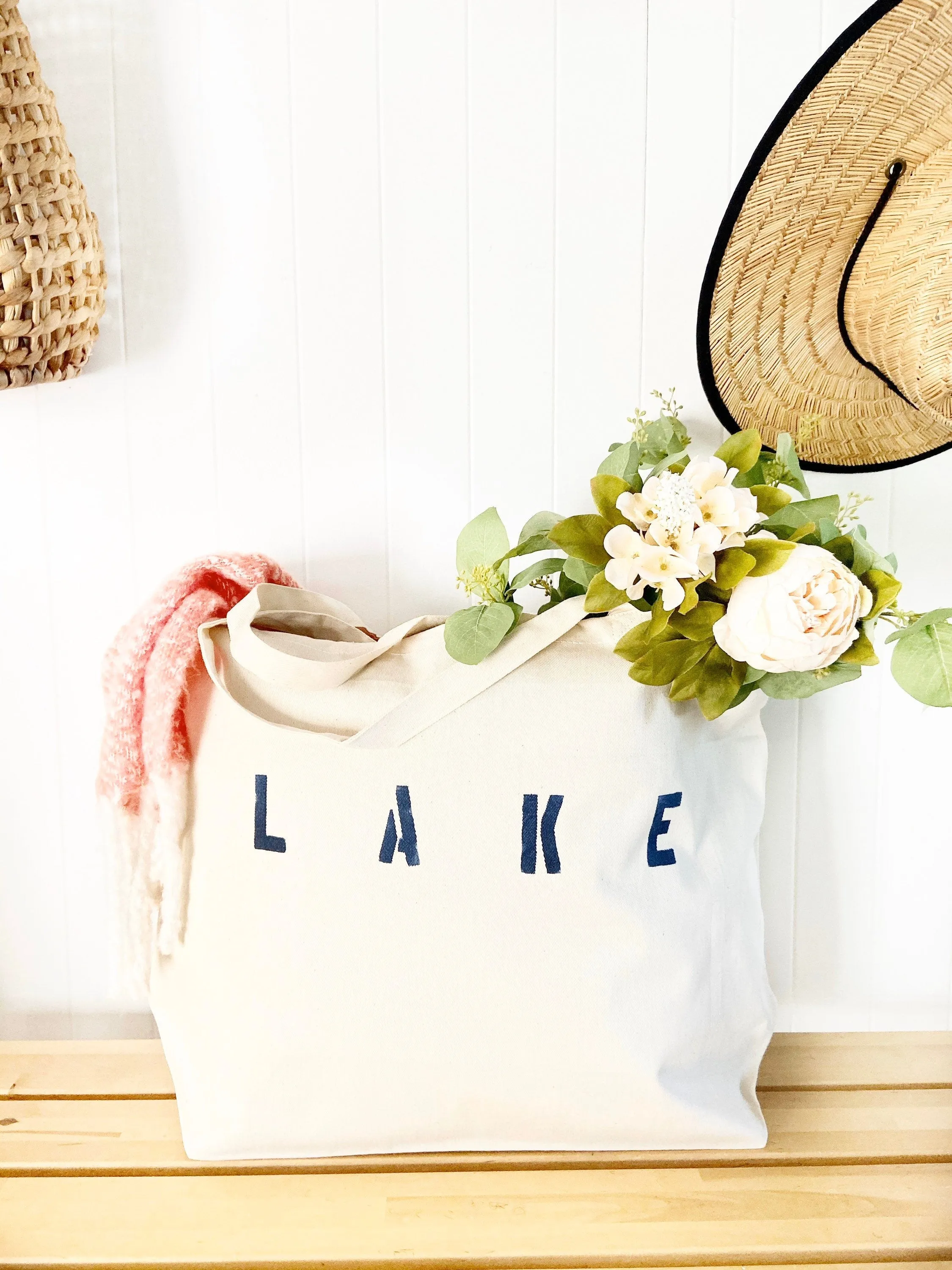 LAKE over sized canvas tote