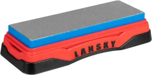 Lansky Double-Sided Diamond Knife Sharpening Bench Stone: Medium Grit (280) and Fine Grit (600) 6" x 2" - DB2860