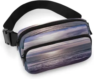 Large Waist Packs with Adjustable Strap,Atlantic Ocean CrossBody Fanny Pack Casual Bag for Travel Sports Running Hiking