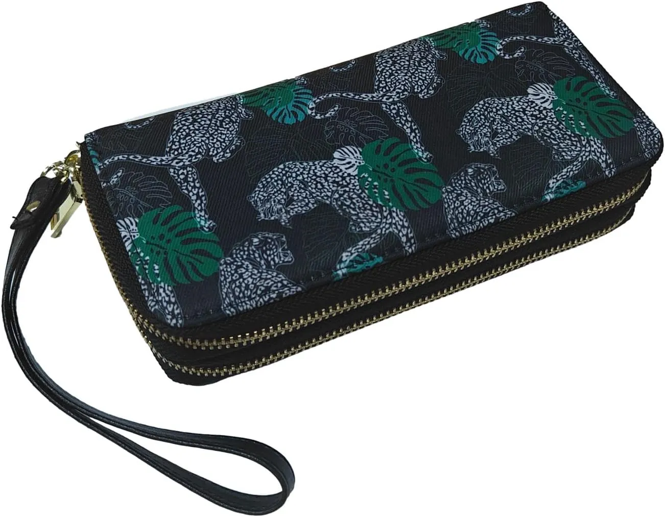LATH.PIN RFID Blocking Bohemian Purse Wallet Canvas Elephant Pattern Handbag with Coin Pocket and Strap