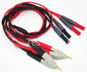 LCR Meter Test Leads Lead Terminal Kelvin Clip Wires Leads Probes,2 Test Clips (for 2X 2 Wire or 4 Four Wire) with 4mm connectors for DMM