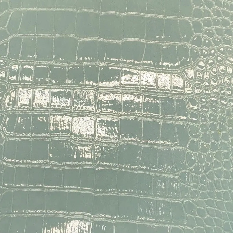 Le Embossed Croc Vara Wallpaper | Vegan Leather |  Blue Green