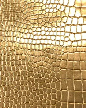 Le Embossed Croc Vara Wallpaper | Vegan Leather |  Gold