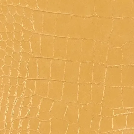 Le Embossed Croc Vista Wallpaper | Vegan Leather |  Yellow Gold