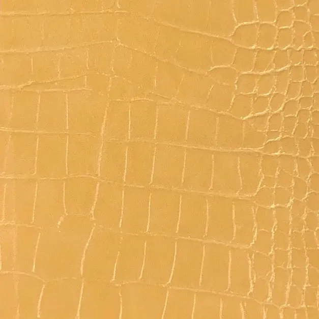 Le Embossed Croc Vista Wallpaper | Vegan Leather |  Yellow Gold