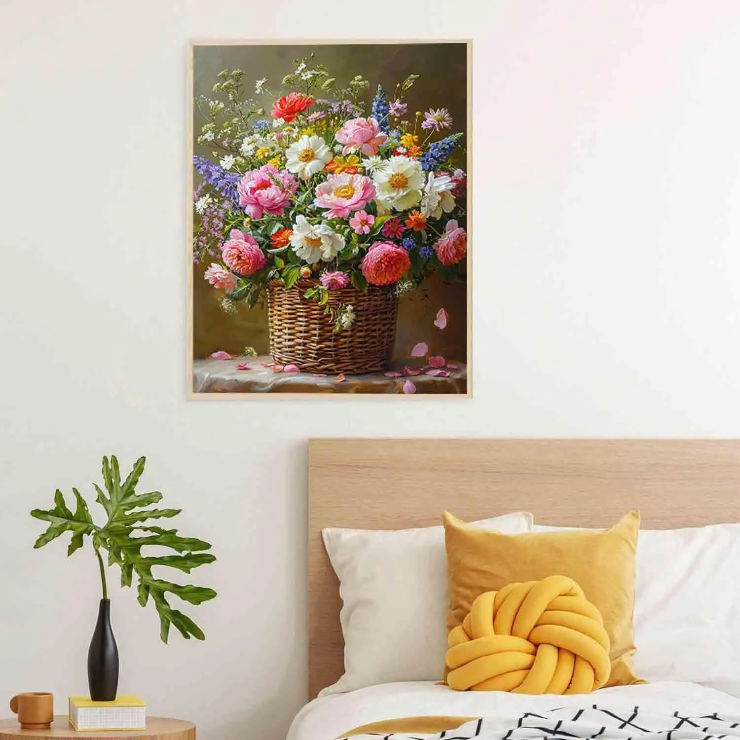 Leaf Diamond Painting Flower Diamond Art Kits for Adults, DIY 5D Gem Art Painting Kit Square Full Drill Crystal Dots Embroidery Pictures Crafts, Home Wall Decor Gifts, Hobbies for Women 28x38in -39a0