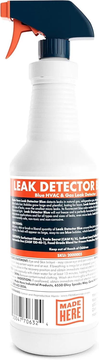 Leak Detector Blue - Fast-Acting Leak Detection for High & Low-Temperature Applications in Gas & CO2 Systems (32 oz)