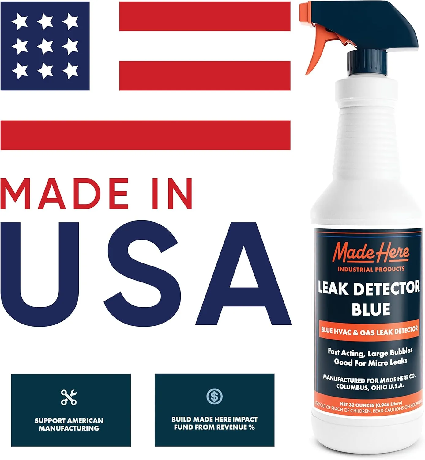 Leak Detector Blue - Fast-Acting Leak Detection for High & Low-Temperature Applications in Gas & CO2 Systems (32 oz)