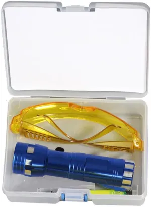 Leak Detector Kit, Fluorescent Protective Glasses Air Conditioning Accurate Leak Detector Kit Tools, Car Accessories Replacement Easy to Use Eco Friendly UV Dye(random)