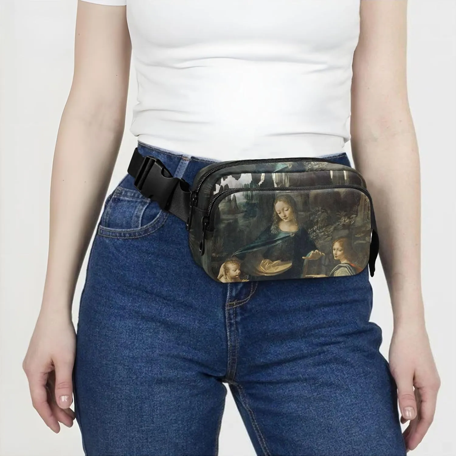 Leonardo da Vinci Virgin Rocks Waterproof Womens Fanny Pack Hip Bag Belt Pouch Hiking Crossbody Waist Pack