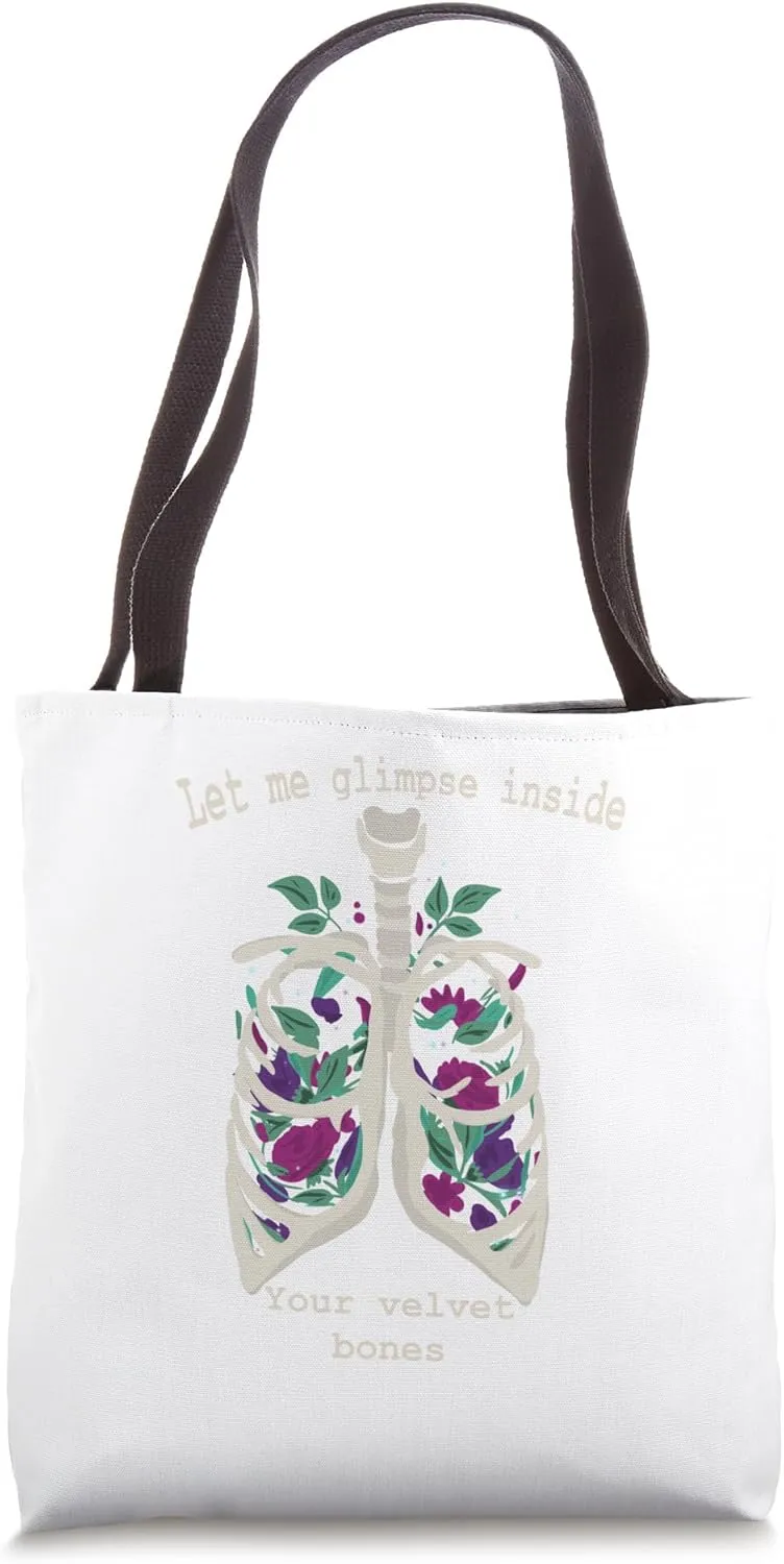 Let Me Glimpse Inside Your Velvet Bones Lung Wildflower Tote Bag
