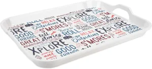 LIFE IS BETTER AT THE CAMPSITE Camco Melamine RV Serving Tray | Features Camping/RV Themed Design | Great for Kitchen Prep, Picnics, Grilling, and More (53486)