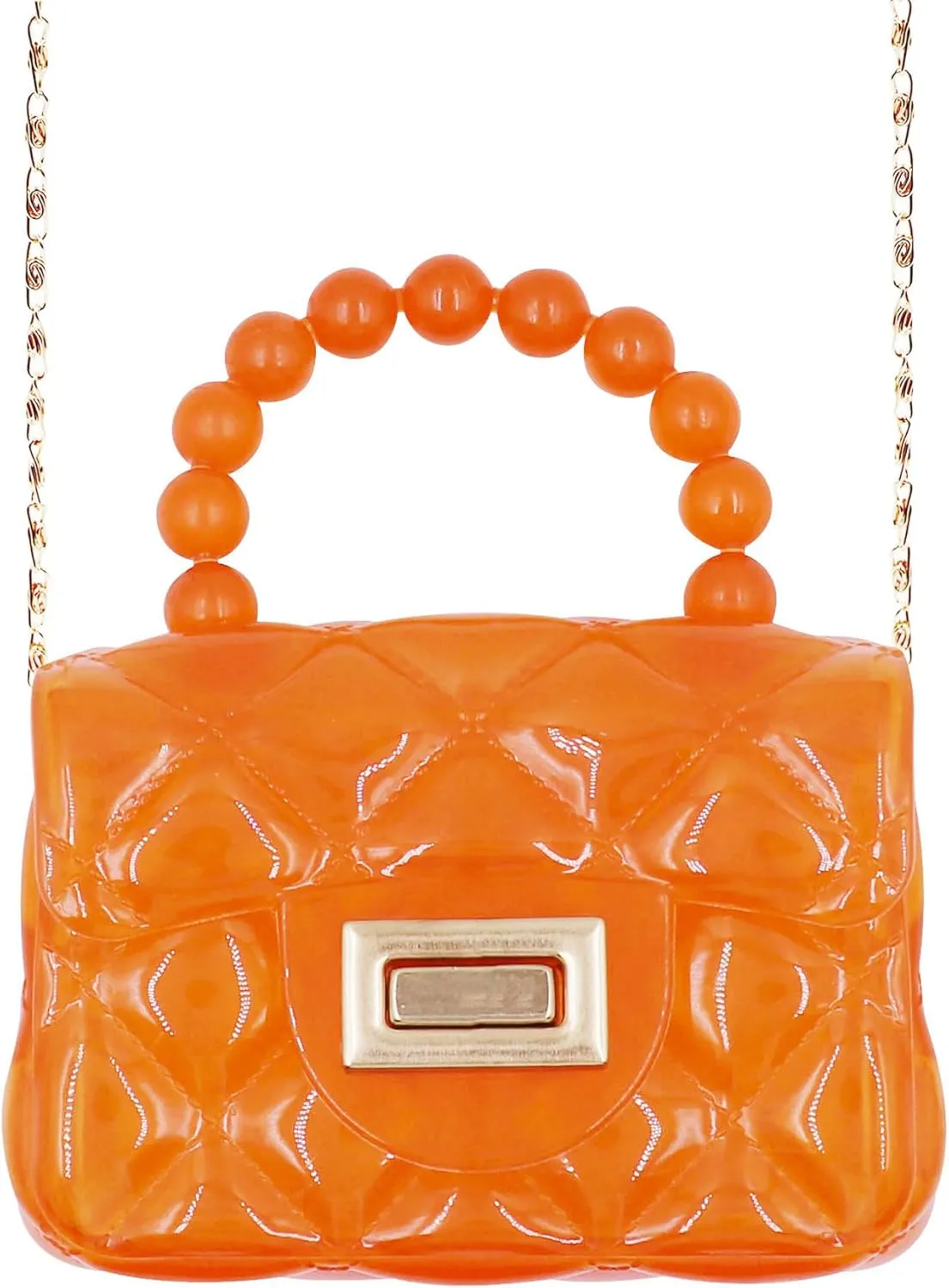 Little Girls Mini Jelly Purse Candy Color Transparent Small Crossbody Bag Cute Princess Handbags with Pearl Handle