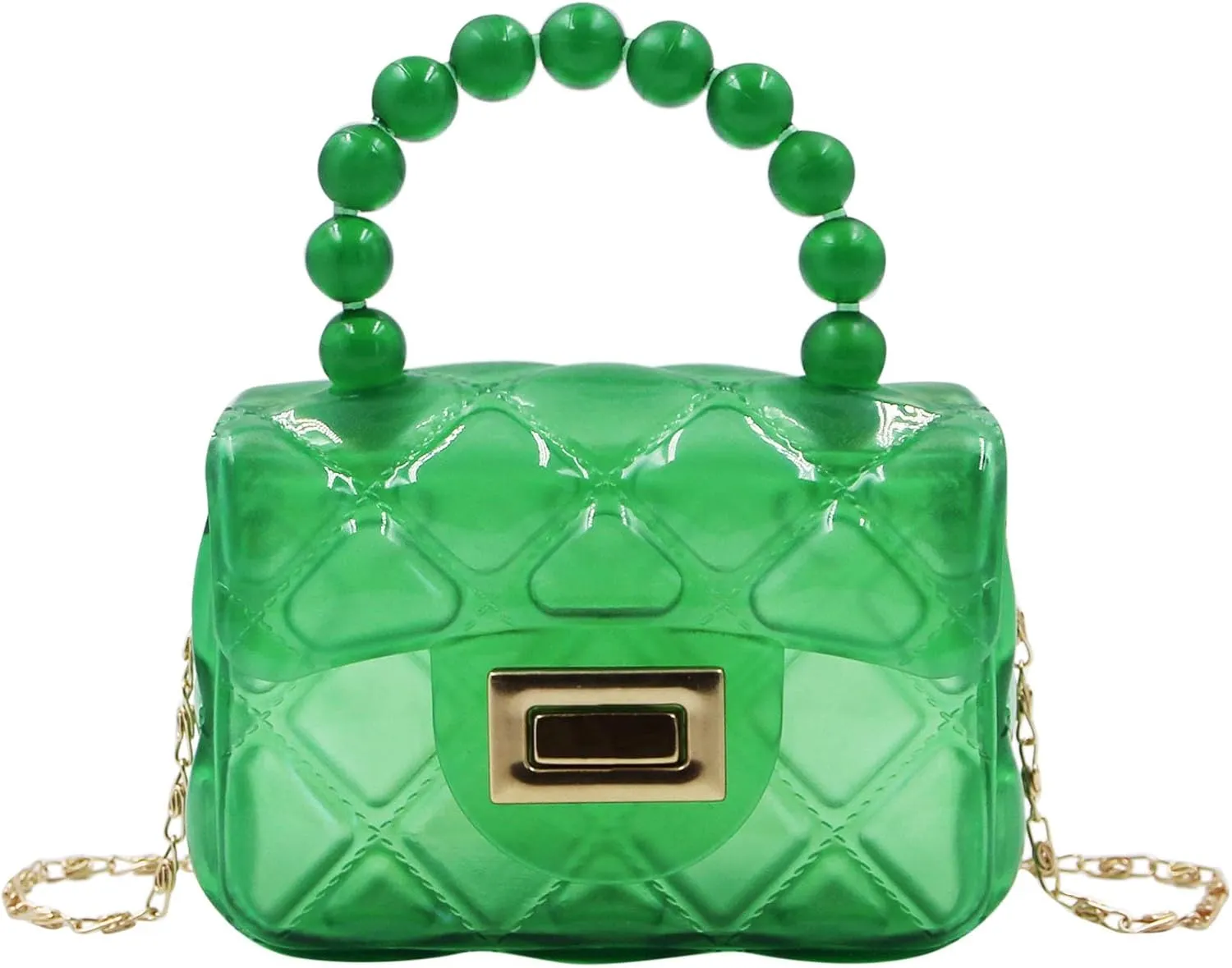 Little Girls Mini Jelly Purse Candy Color Transparent Small Crossbody Bag Cute Princess Handbags with Pearl Handle