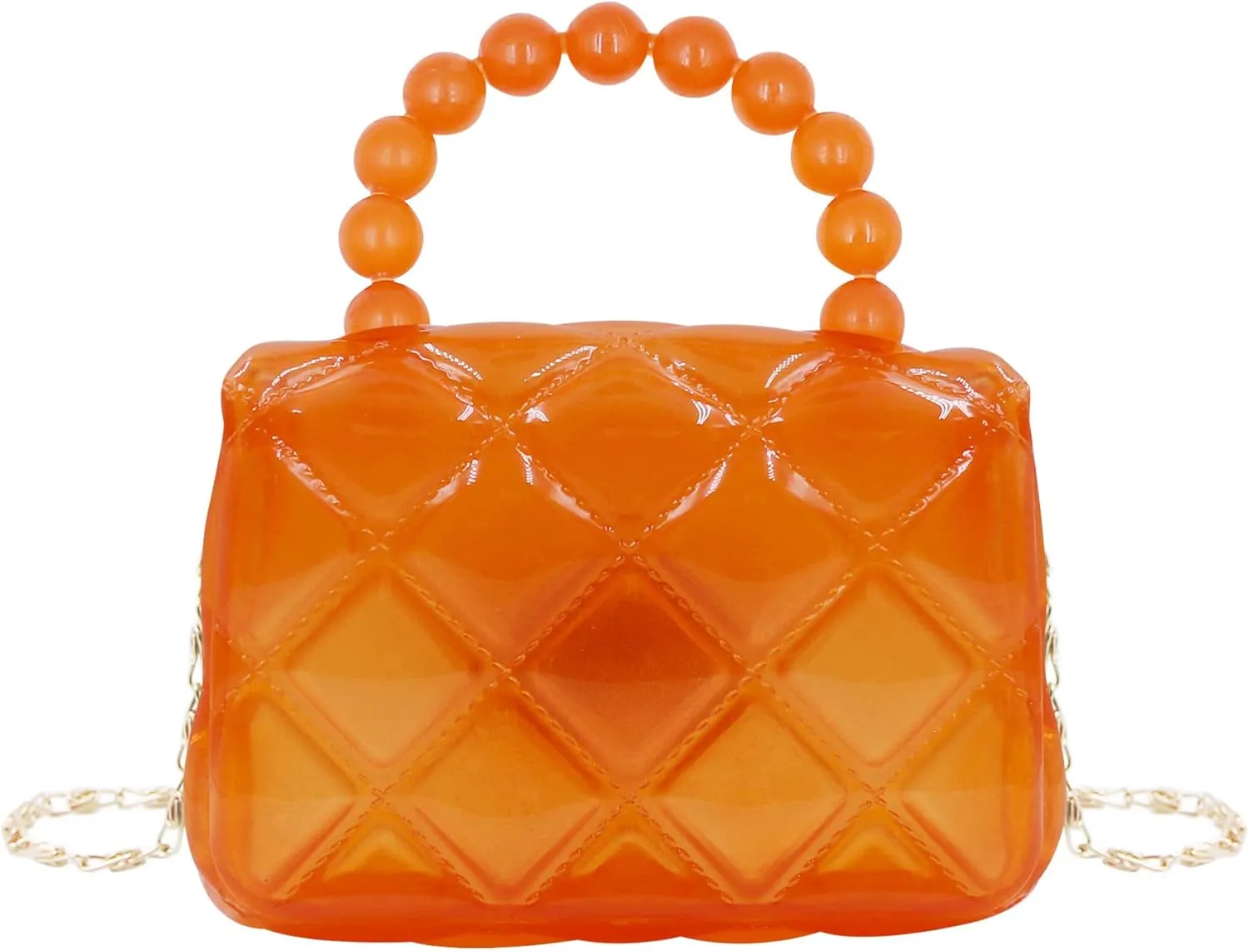 Little Girls Mini Jelly Purse Candy Color Transparent Small Crossbody Bag Cute Princess Handbags with Pearl Handle