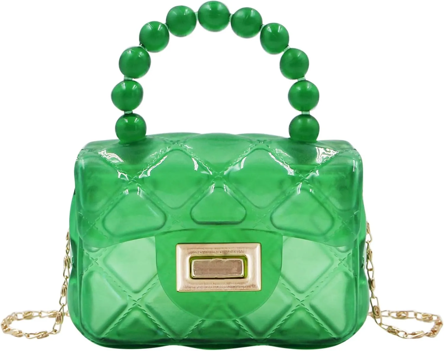 Little Girls Mini Jelly Purse Candy Color Transparent Small Crossbody Bag Cute Princess Handbags with Pearl Handle