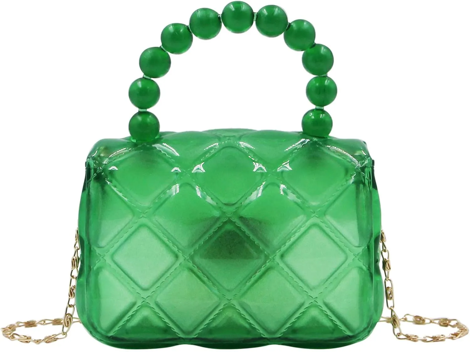 Little Girls Mini Jelly Purse Candy Color Transparent Small Crossbody Bag Cute Princess Handbags with Pearl Handle