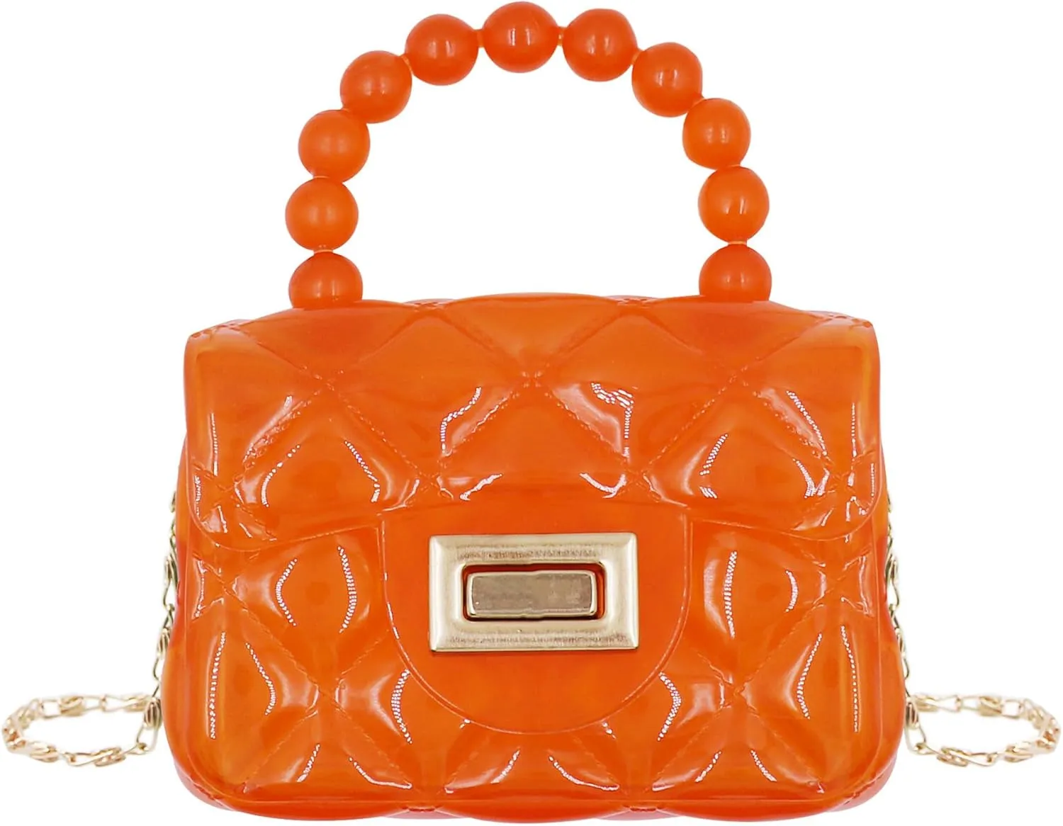 Little Girls Mini Jelly Purse Candy Color Transparent Small Crossbody Bag Cute Princess Handbags with Pearl Handle