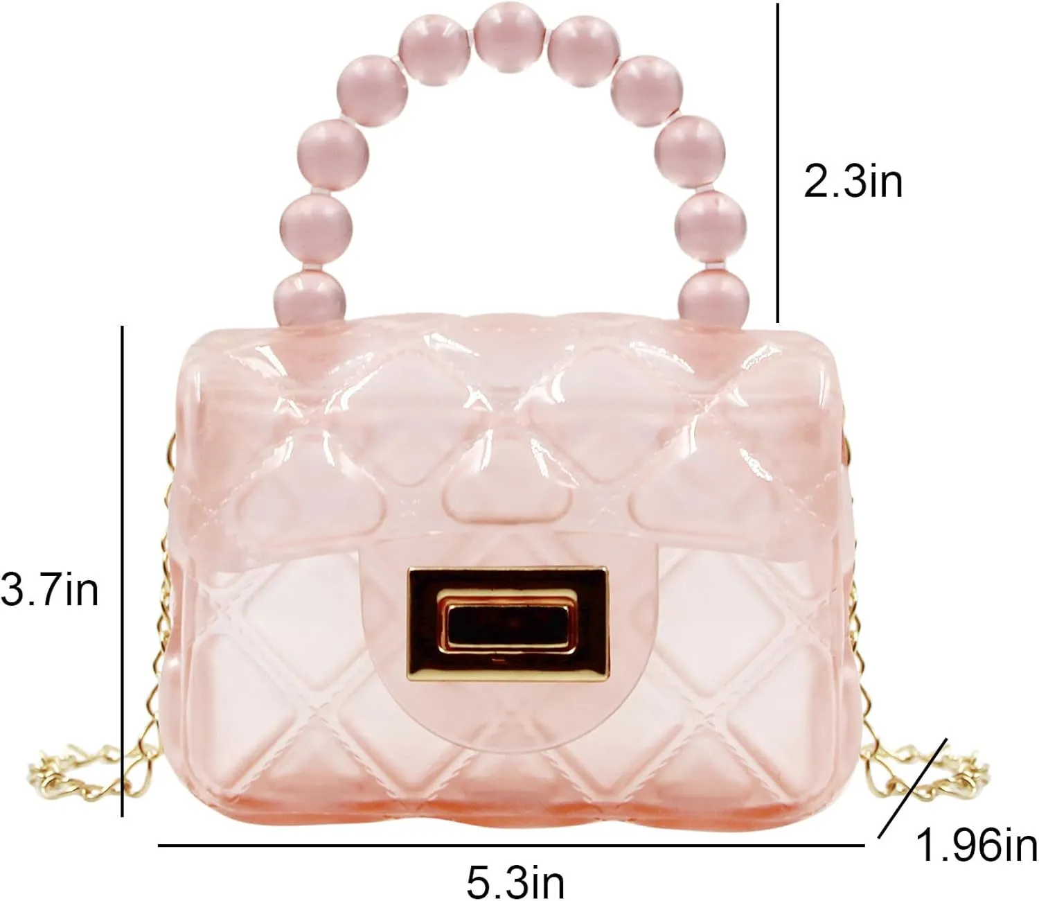 Little Girls Mini Jelly Purse Candy Color Transparent Small Crossbody Bag Cute Princess Handbags with Pearl Handle
