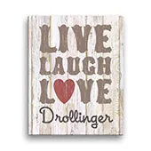 Live, Laugh, Love Personalized 11x14 Beige Canvas