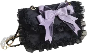 Lolita Handbag Purse Kawaii JK Shoulder Bag Stylish Crossbody Bag Small Tote Purse for Women Evening Party