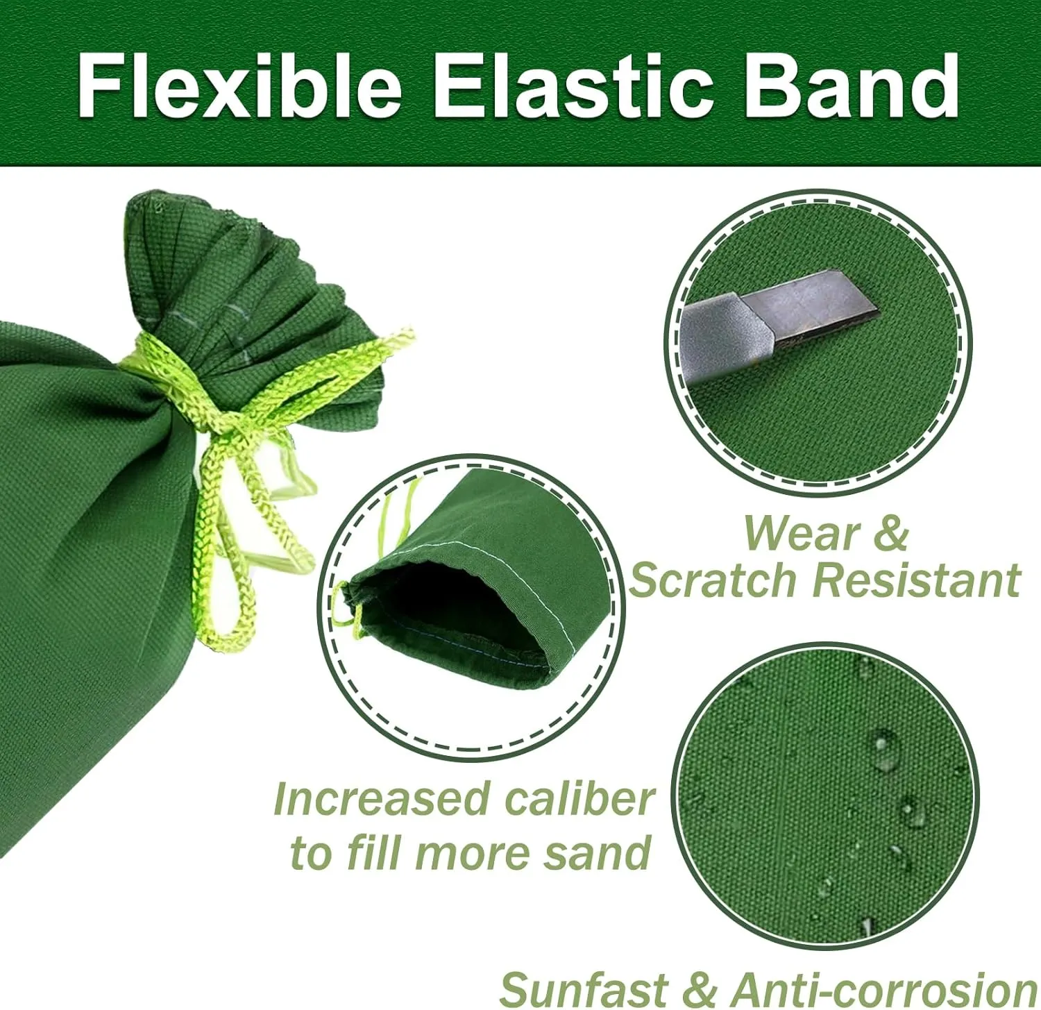 Long Sandbags for Flooding, Flood Protection Flood Water Barrier Sandless Sandbags Tube Sandbags Flood Barrier for Home Garage Flooding Door (2, 6 inch, 11 FT)