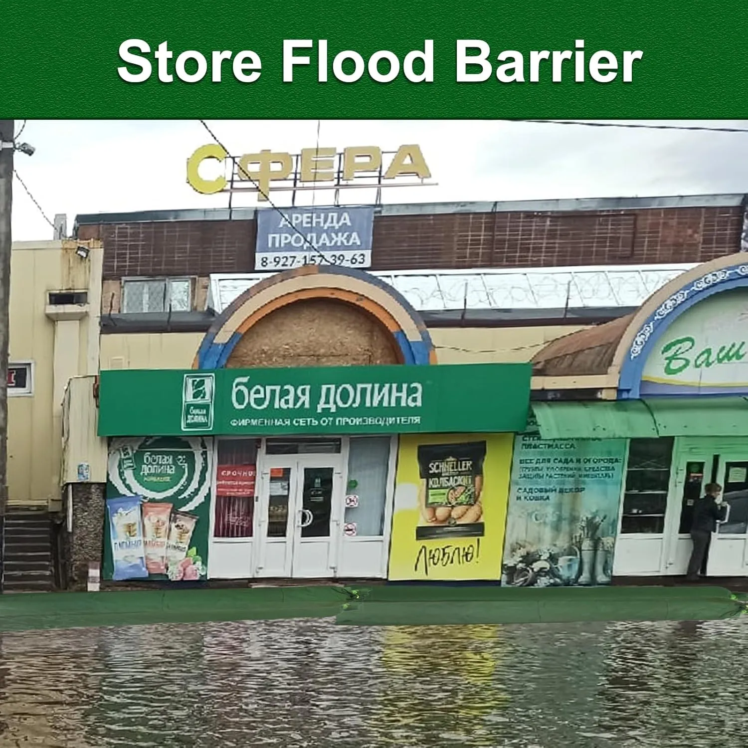 Long Sandbags for Flooding, Flood Protection Flood Water Barrier Sandless Sandbags Tube Sandbags Flood Barrier for Home Garage Flooding Door (2, 6 inch, 11 FT)