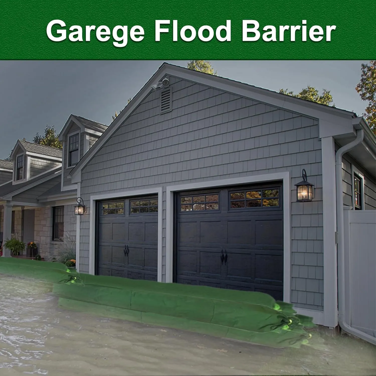 Long Sandbags for Flooding, Flood Protection Flood Water Barrier Sandless Sandbags Tube Sandbags Flood Barrier for Home Garage Flooding Door (2, 6 inch, 11 FT)